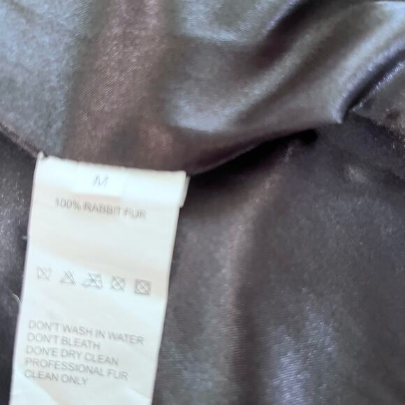 CF Charm Furs Black Rabbit Fur Cap Sleeve Vest Jacket Size Medium - Picture 9 of 14